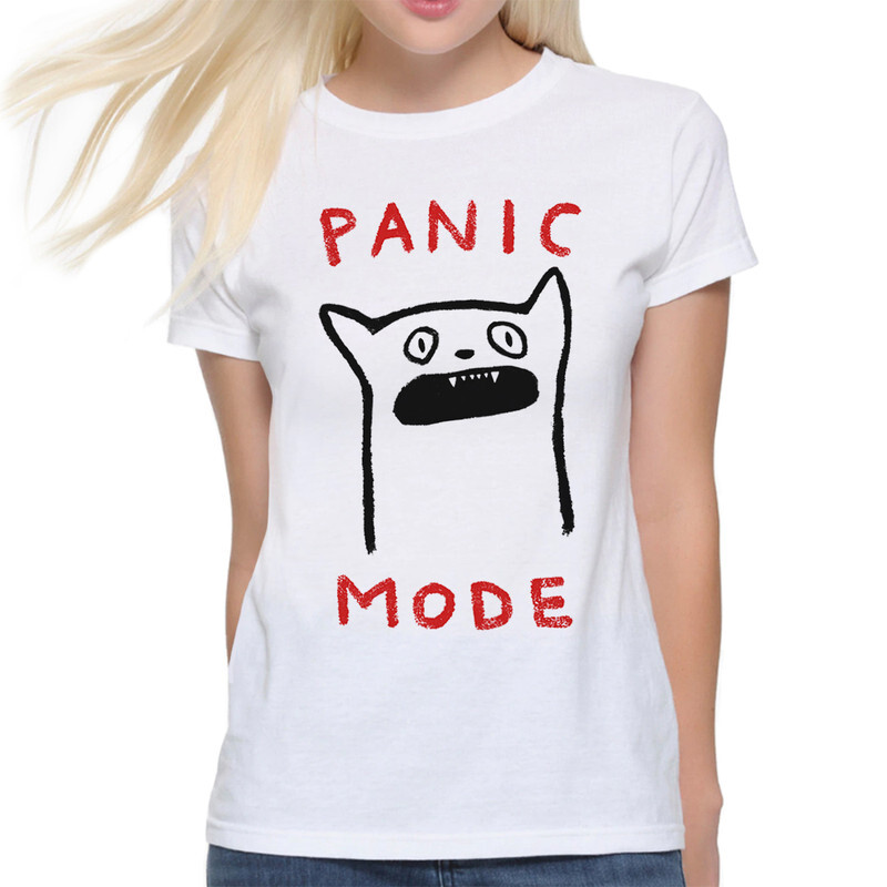 

Футболка женская DreamShirts Studio Паникующий Котик - Panic Mode 1 белая M, Белый, Паникующий Котик - Panic Mode 1