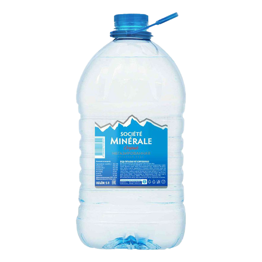 Вода питьевая артезианская Societe Minerale негазированная 5 л