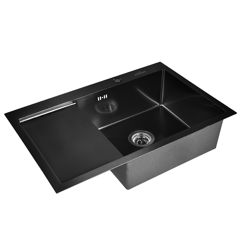 Кухонная мойка WISENT 7851B-R из нержавеющей стали, графит (78х51см) мойка для кухни wisent