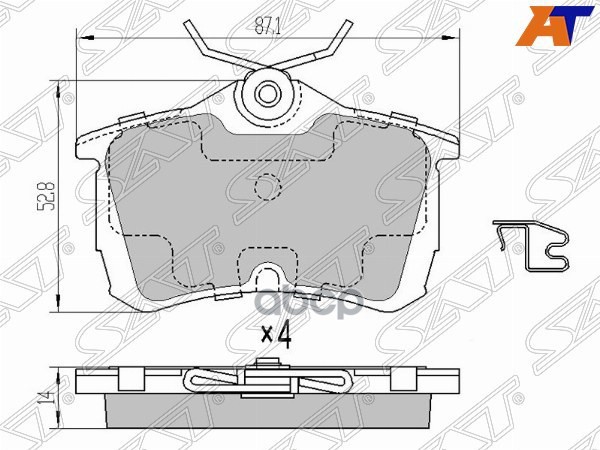 

Колодки тормозные зад HONDA ACCORD CF/CL 1шт SAT ST-43022-SEA-E01
