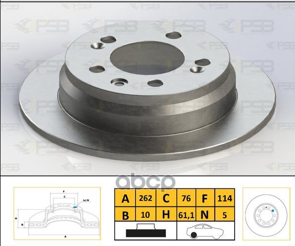 Диск тормозной задн HYUNDAI i30 07-11, i30 CW 08-12, Ix35 10-, KIA Ceed/SW 06-, Ceed/SW 10