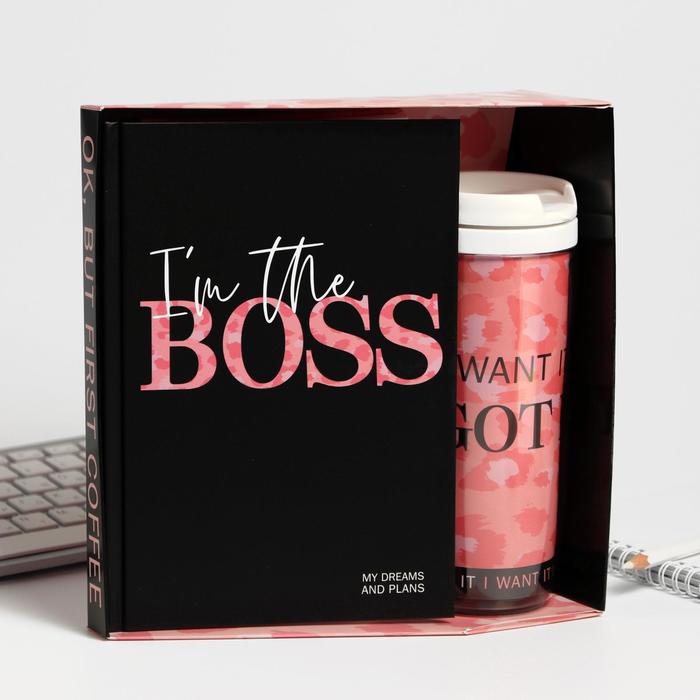 

Подарочный набор Im the BOSS ежеднкевник+термостакан