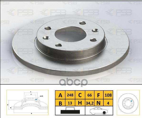 Диск тормозной перед CITROEN Xsara 97-05, Xsara 97-00, Xsara Coupe 98-05, PEUGEOT 206 98-,