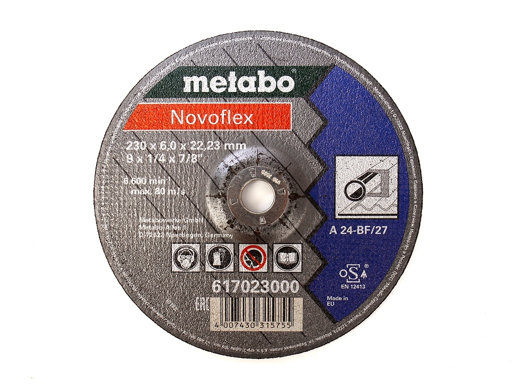 фото Диск metabo novoflex 230x6.0 a30 обдирочный для стали 617023000