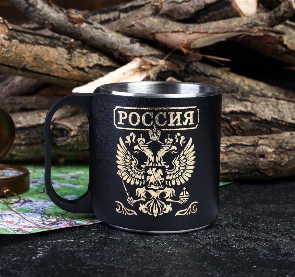 

Термокружка Командор Россия 170ml 3542161, Золотистый;черный