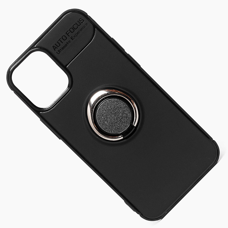 фото Чехол для apple iphone 12 mini силиконовый с кольцом (рис. 131) <черный> promise mobile