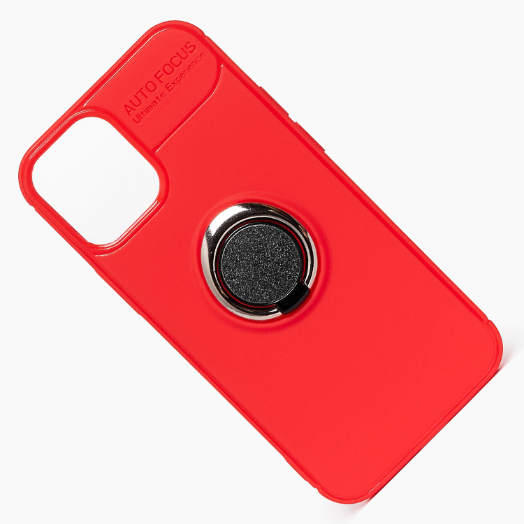 фото Чехол для apple iphone 12 mini силиконовый с кольцом (рис. 131) <красный> promise mobile