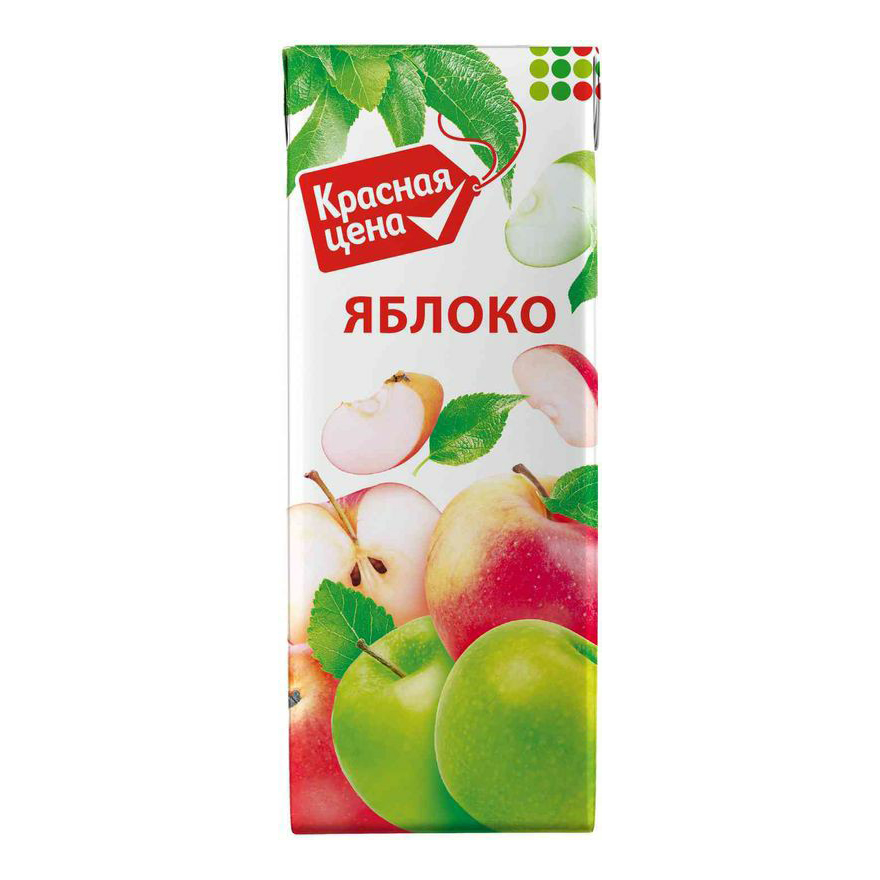 Напиток сокосодержащий Красная цена Яблоко осветленный 200 мл