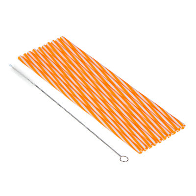 Рыжий Трубочки для напитков многоразовые 10 шт сверхтолстые с щеткой пластик металл 23 см