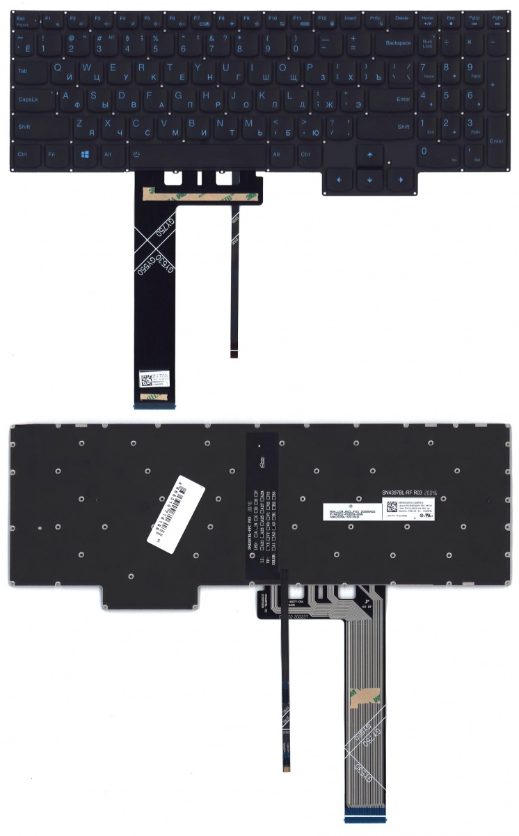 

Клавиатура OEM для ноутбука Lenovo IdeaPad Gaming 3-15ARH05 Series, для Lenovo IdeaPad Gaming 3-15ARH05 Series, p/n: PR5CY-RU, PR5CYB-RU, LCM19L93S