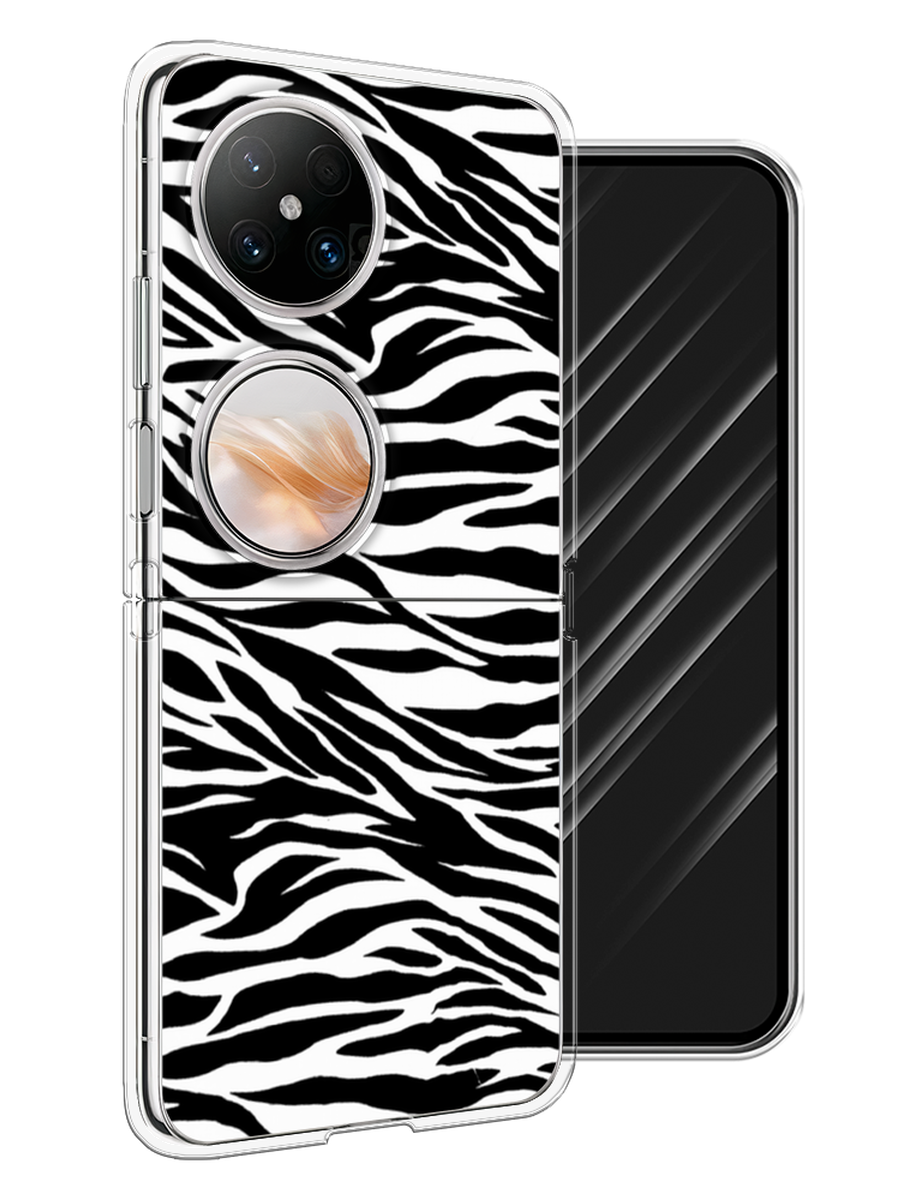 

Чехол Awog на Huawei Pocket 2 "Принт зебра", Белый;серый;черный, 6123850-1