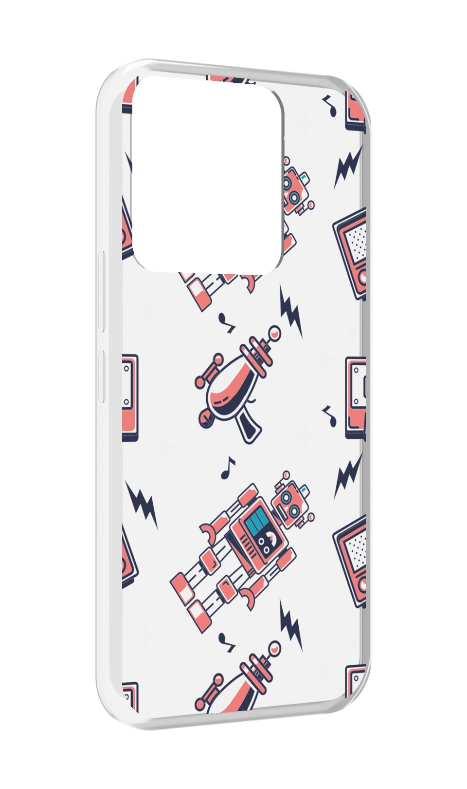 

Чехол MyPads мини-роботы для Tecno Spark Go 2022 / Tecno Spark 8C, Прозрачный, Tocco