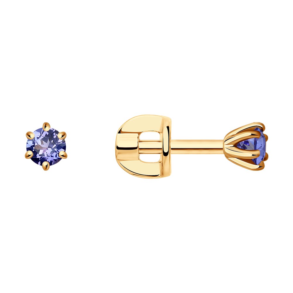 

Серьги пусеты из красного золота SOKOLOV Diamonds 6024261, танзанит, 6024261