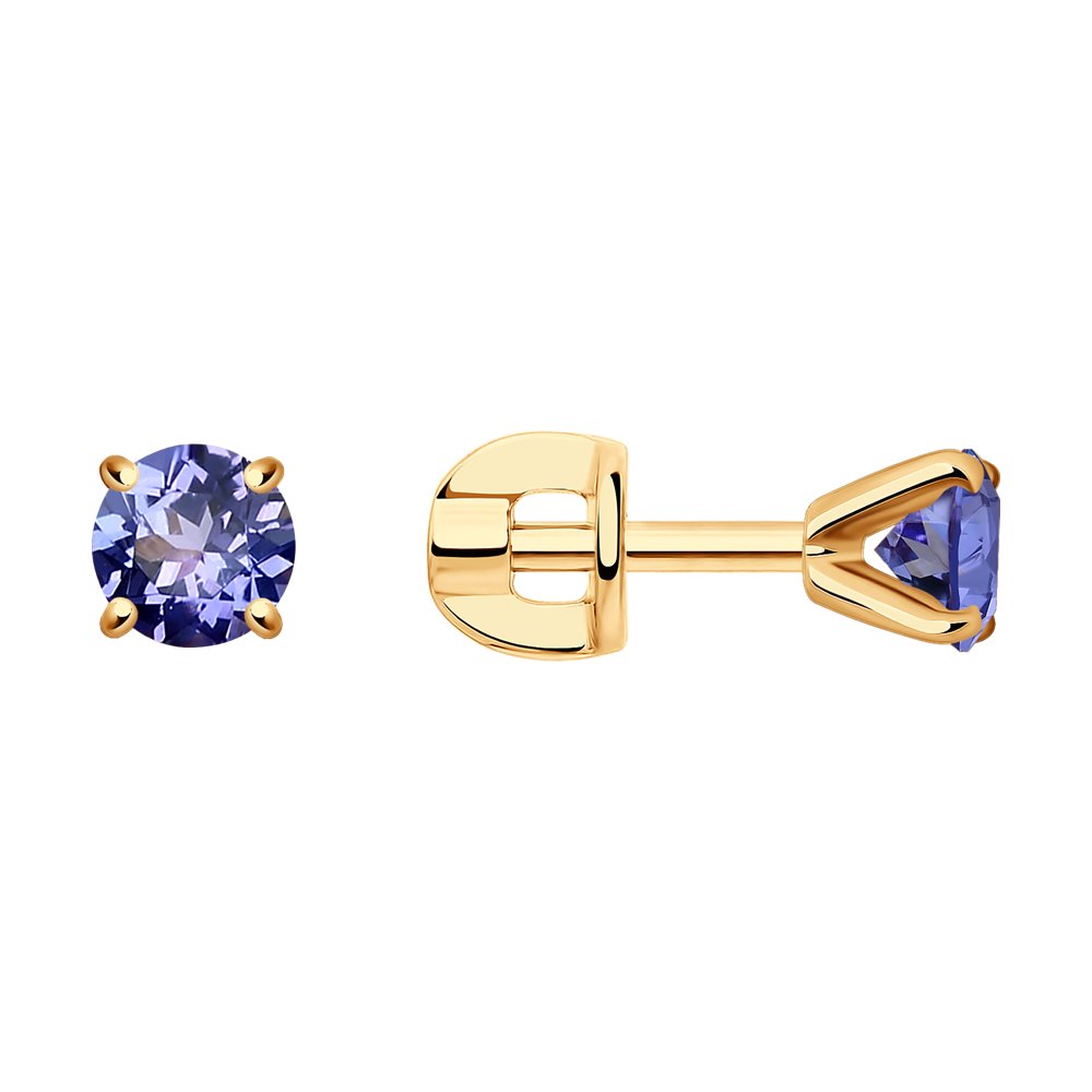 

Серьги пусеты из красного золота SOKOLOV Diamonds 6024265, танзанит, 6024265