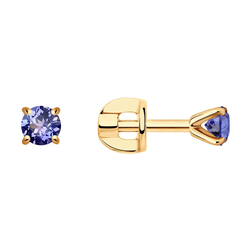 

Серьги пусеты из красного золота SOKOLOV Diamonds 6024274, танзанит, 6024274