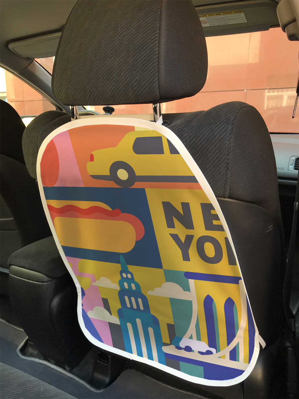 фото Накидка на спинку сиденья joyarty путешествие по нью-йорку, 45х62