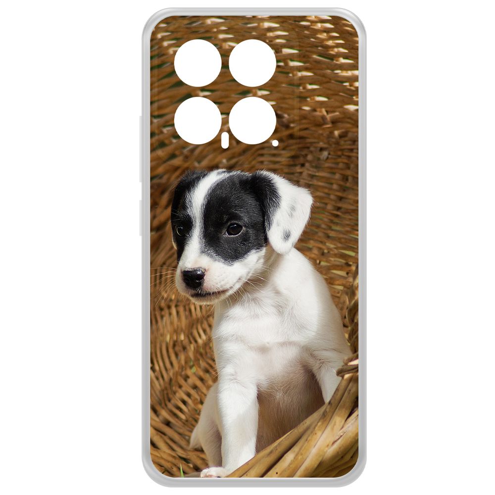 

Чехол-накладка Krutoff Clear Case Щенок в корзине для Xiaomi 14, Прозрачный