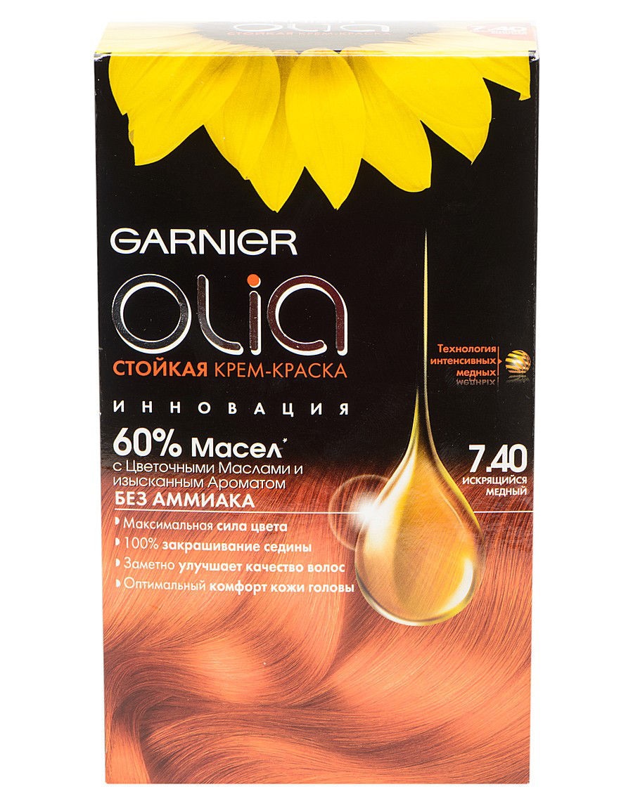 Купить Крем-краска для волос Garnier Olia 7.40 Искрящийся медный