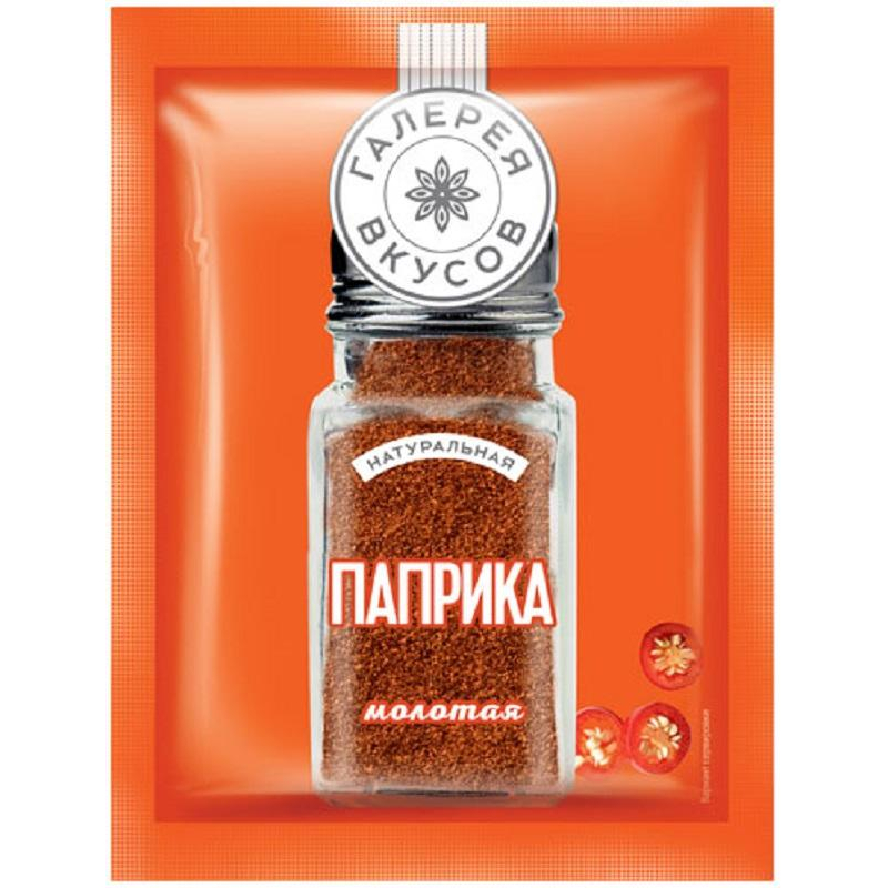 

Приправа Паприка Галерея вкусов молотая, 10гх40шт/уп (ВС019)