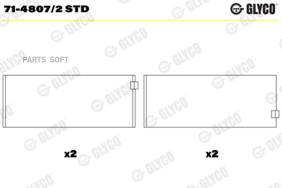 

GLYCO 7148072STD Вкладыши шатунные