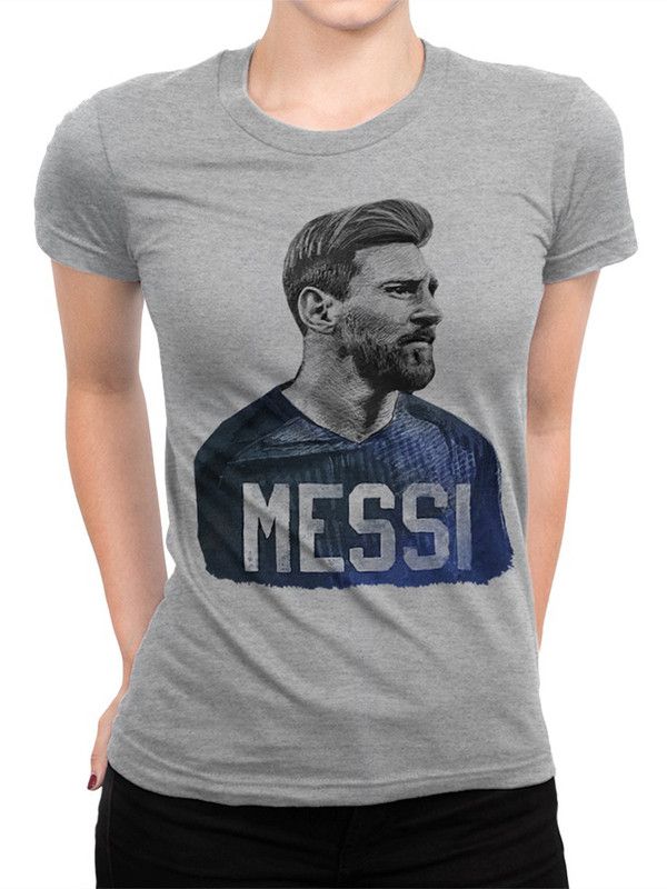 

Футболка женская DreamShirts Studio Футболист Лионель Месси FOT-20923-1 серая L, Серый, Футболист Лионель Месси FOT-20923-1