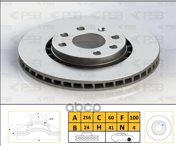 Диск тормозной перед DAEWOO- CHEVROLET Espero 94-, Lanos 97-, Nexia 95-, OPEL Astra F 91-9