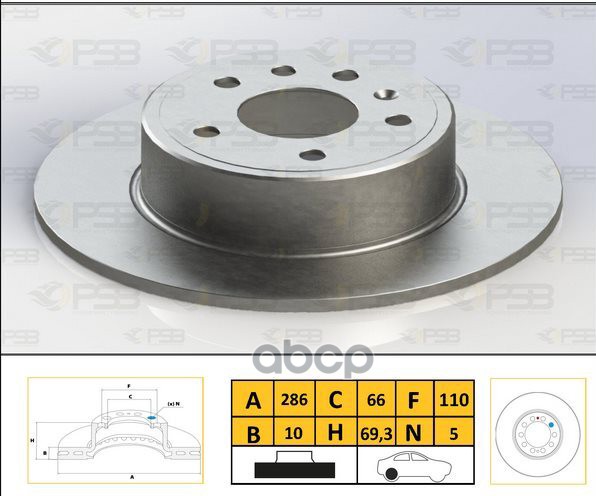 Диск тормозной задн OPEL Vectra B-SW 96-02, Vectra B-SW 95-02, Vectra B-SW 96-02, SAAB 9-3