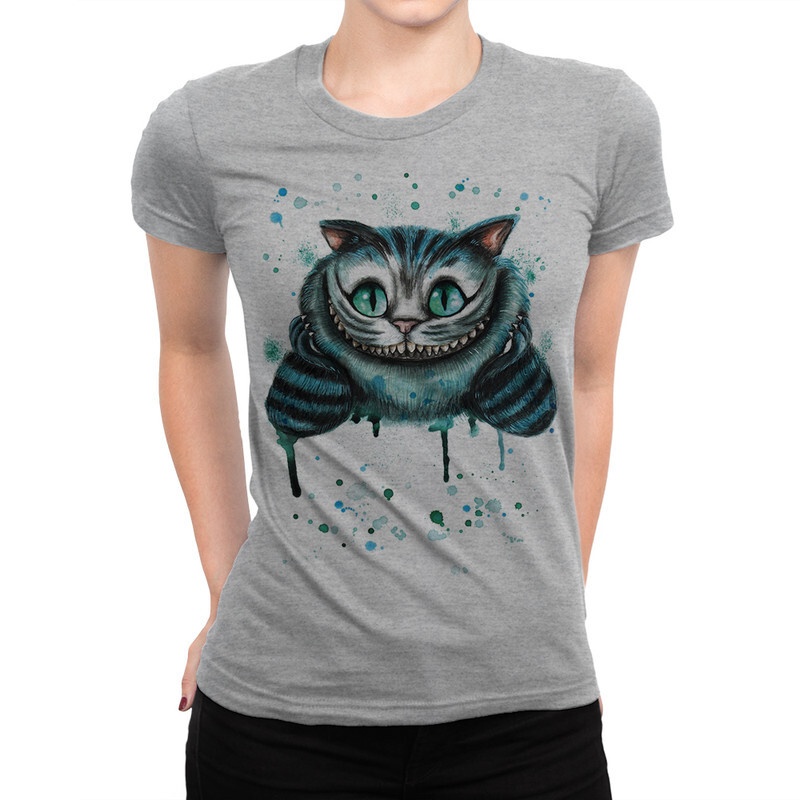 

Футболка женская Dream Shirts Чеширский Кот 345045111 серая M, Серый, Чеширский Кот 345045111