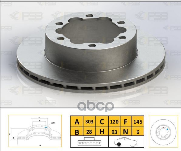 Диск тормозной задн MB Sprinter 06-18, Sprinter 09-, Sprinter 06-16, Sprinter 06-, VOLKSWA