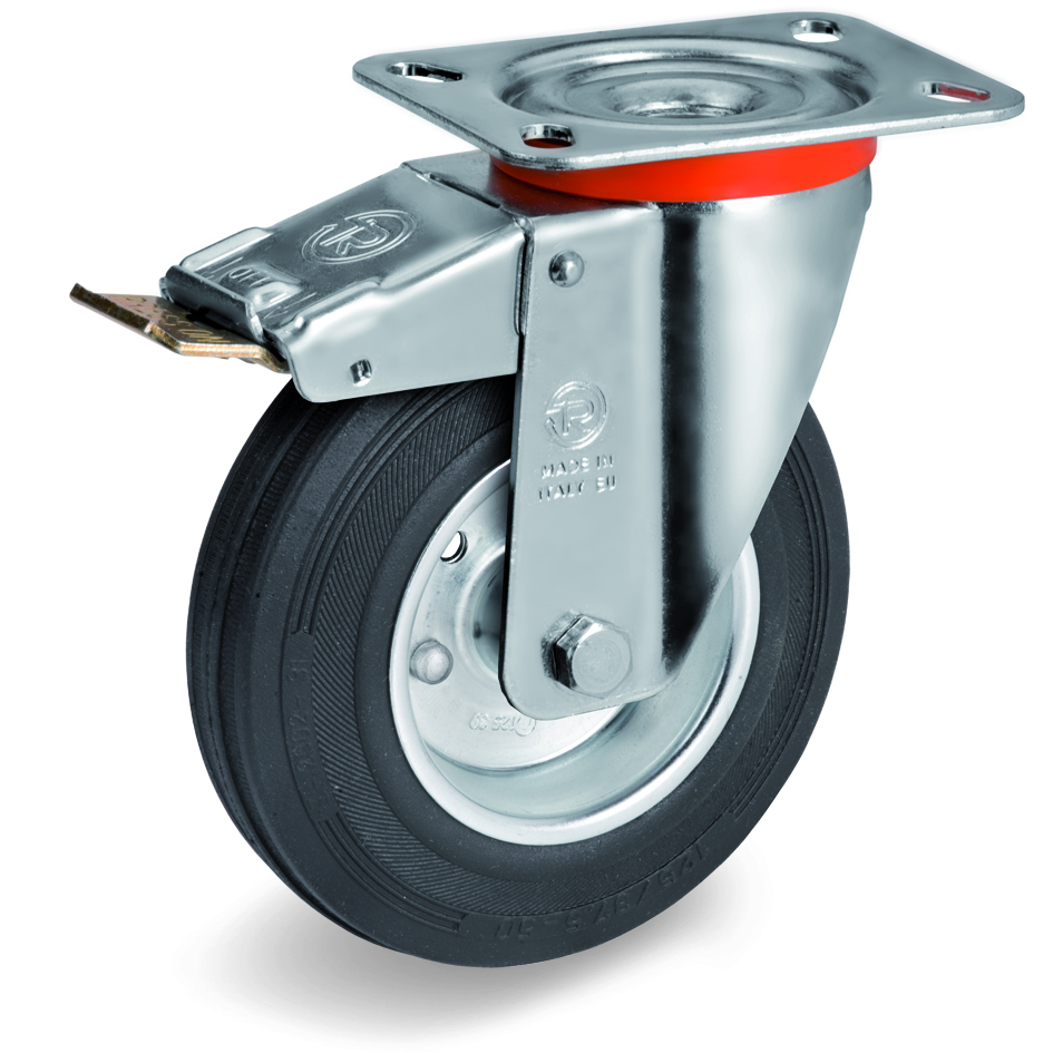 Колесо Tellure Rota 535423 колесо с вращающейся опорой nl пластиной крепления и передним тормозом 150 мм 220 кг tellure rota 606604