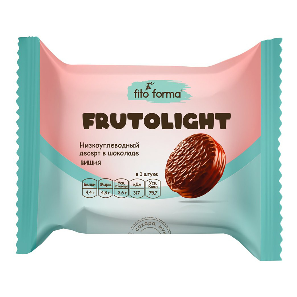 Печенье Fito Forma Frutolight низкоуглеводное в шоколаде со вкусом вишни 55 г