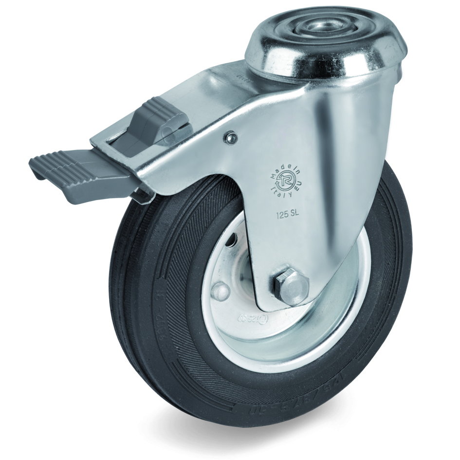 Колесо Tellure Rota 536203 колесо с вращающейся опорой nl пластиной крепления и передним тормозом 150 мм 220 кг tellure rota 606604