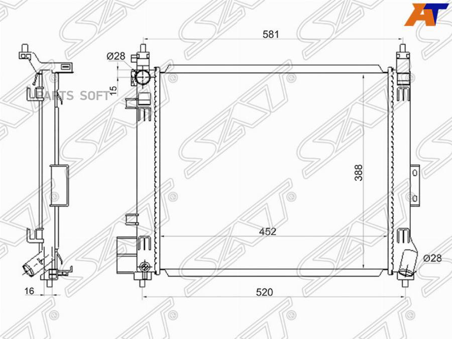 SAT Радиатор NISSAN NOTE 12- CVT