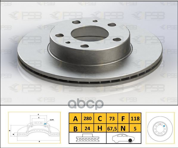 Диск тормозной перед CITROEN Jumper I-II 230-244 02-06, Jumper III 06-, FIAT Ducato 94-, P