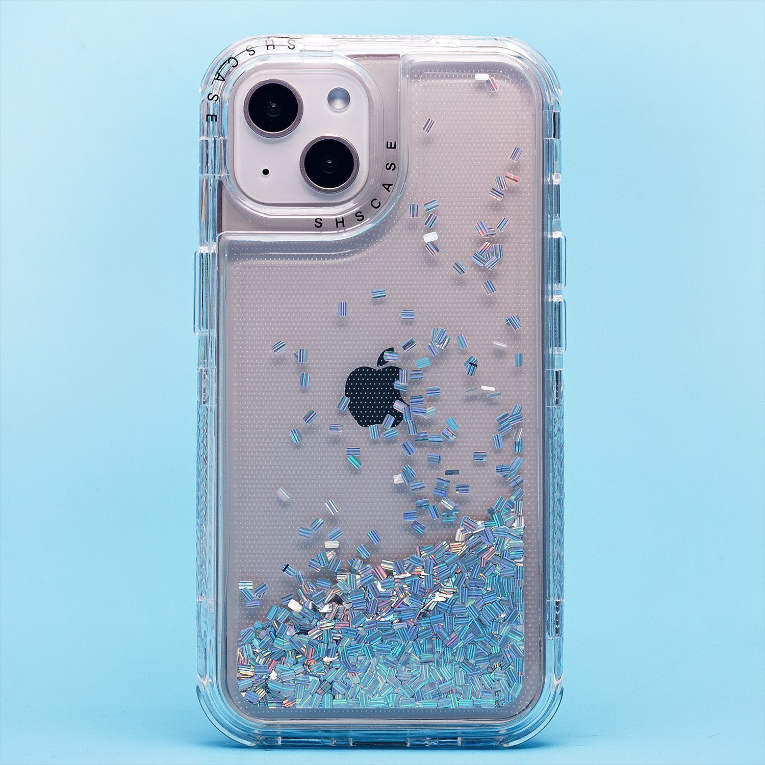 

Чехол для iPhone 13 силиконовый с блестками 4 серебристый