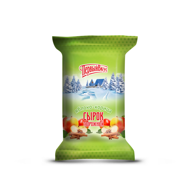 

Сырок ПервыйВкус творожный яблоко - корица 4,5% 100 г бзмж