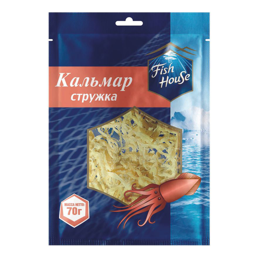 

Кальмар Fish House сушено-вяленый стружка 70 г
