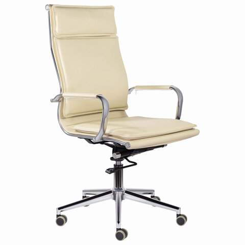 

Кресло офисное BRABIX PREMIUM "Kayman EX-532", экокожа, хром, бежевое, 532544 (арт. 532544, Серебристый;бежевый