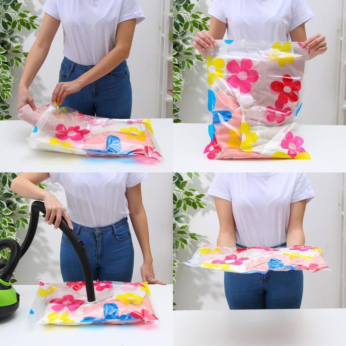 

Вакуумный пакет для хранения вещей 40x50 см, цветной