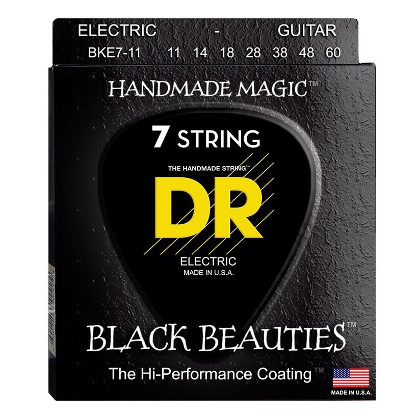 фото Струны для 7-ми струнной электрогитары dr string bke7-11 black beauties