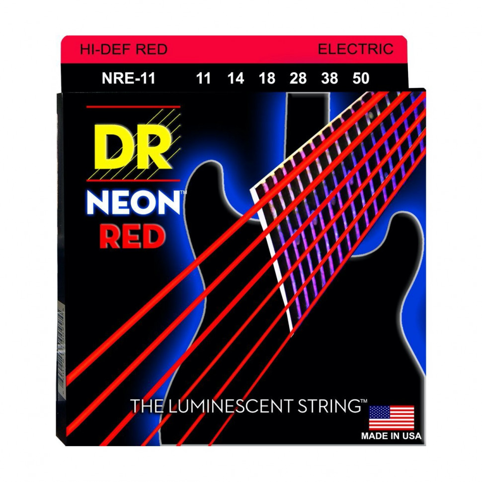 фото Струны для электрогитары dr string nre-11 hi-def neon