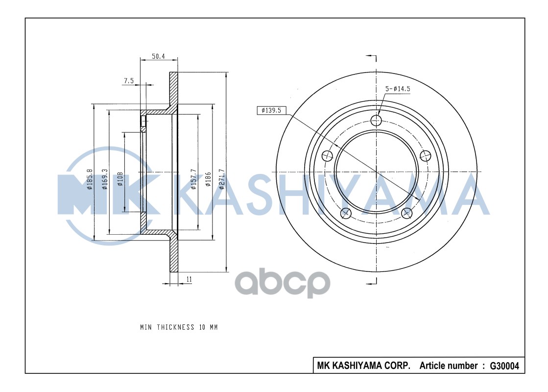 

Диск тормозной G30004