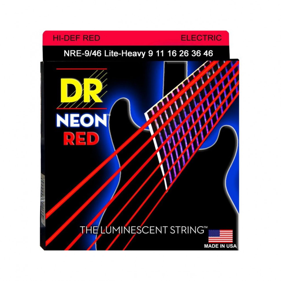 фото Струны для электрогитары dr string nre-9/46 hi-def neon