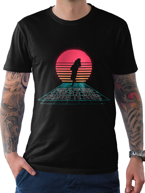 

Футболка мужская Dream Shirts Синтвейв Конь БоДжек черная S, Синтвейв Конь БоДжек