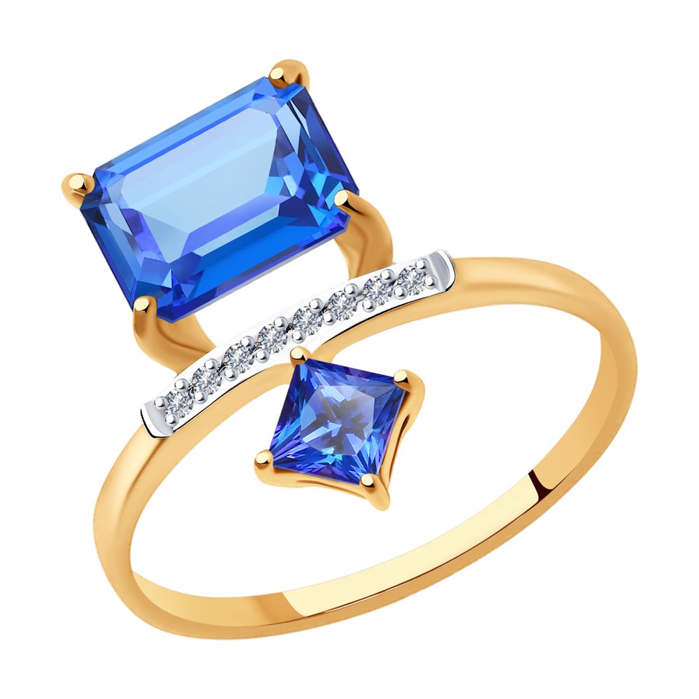 

Кольцо из красного золота с бриллиантом/топазом р. 17 SOKOLOV Diamonds 6016018, 6016018