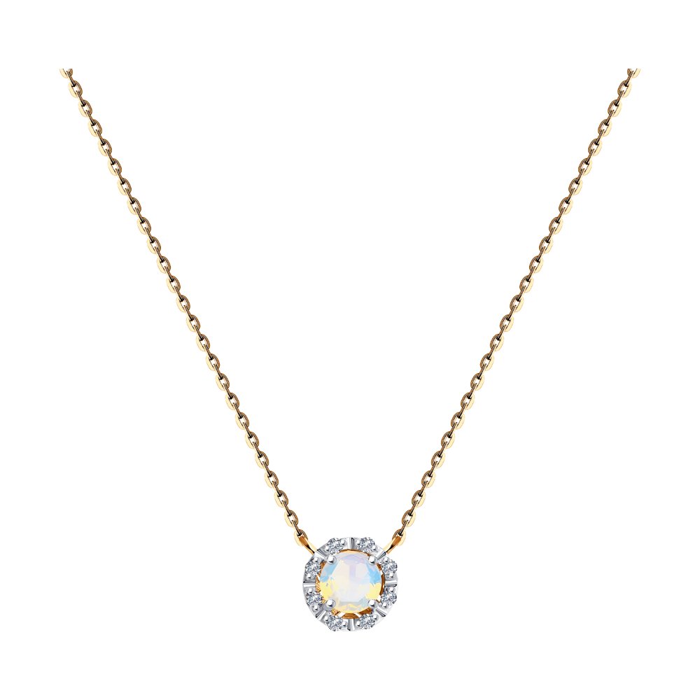 

Колье из красного золота с бриллиантом/опалом 40 см SOKOLOV Diamonds 6074010, 6074010