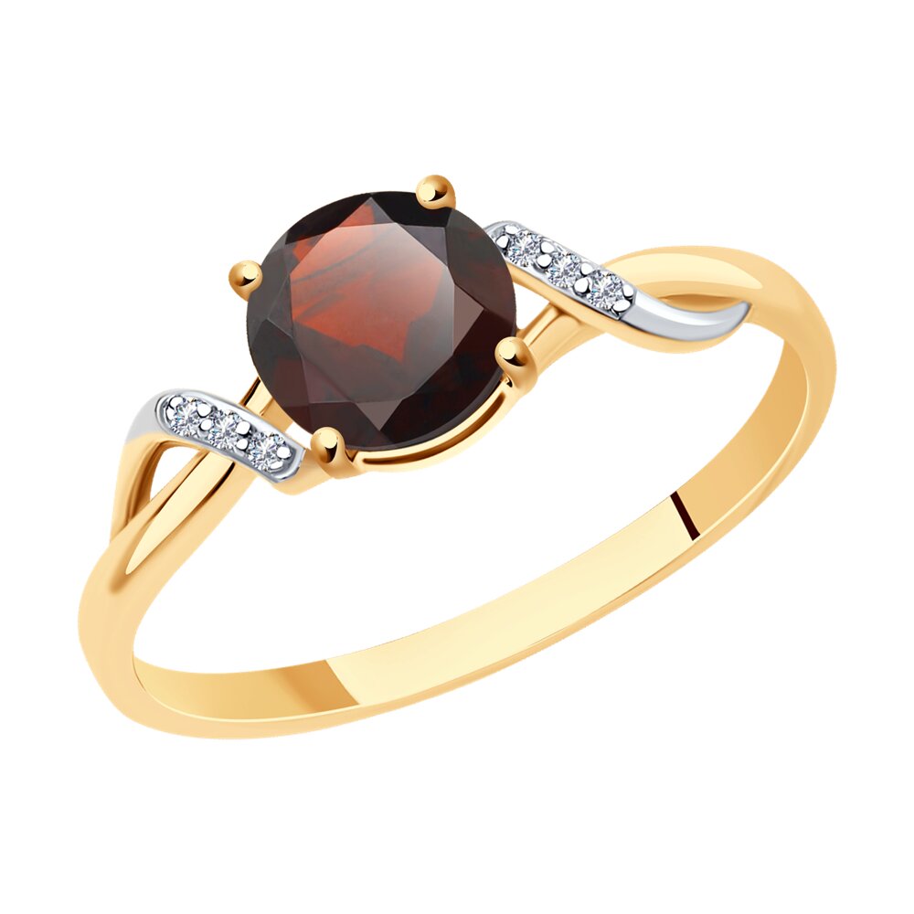 

Кольцо из золота р. , SOKOLOV Diamonds 71-00005, бриллиант\гранат, 71-00005