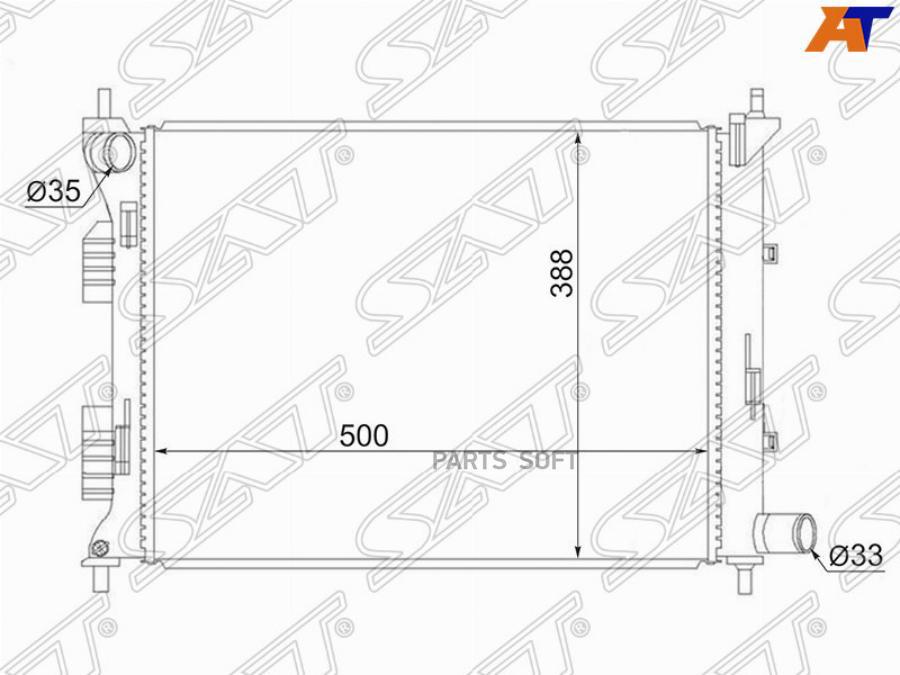 

SAT Радиатор HYUNDAI SOLARIS KIA RIO III 11-трубчатый