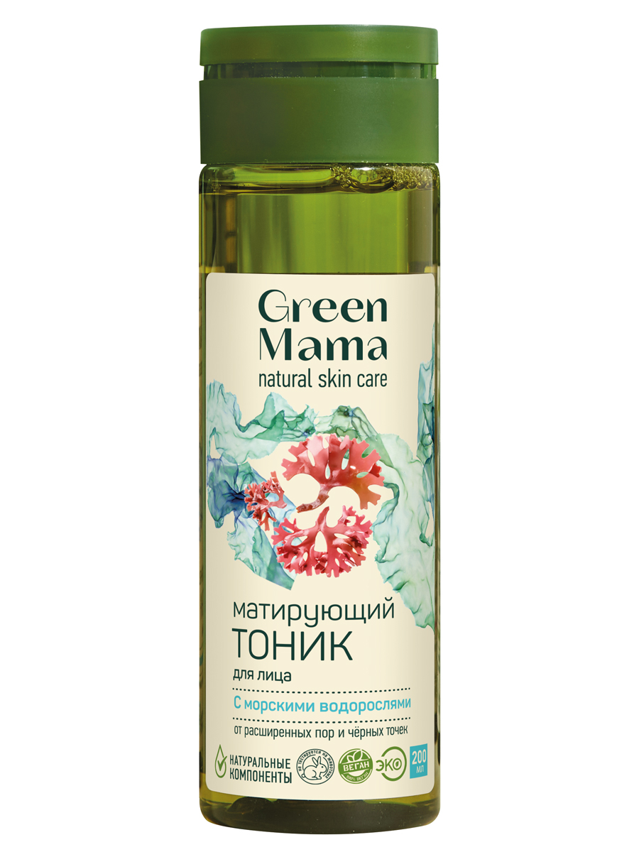 Тоник для лица Green Mama Морской сад Матирующий 200мл