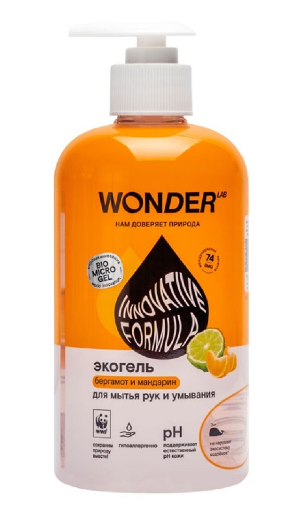 

Экогель Wonder Lab Для рук и умывания бергамот и мандарин 500мл
